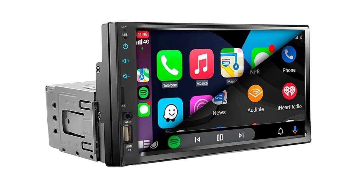 Melhor Dvd 1 Din: Tela 7 Polegadas Com Carplay e Android Auto