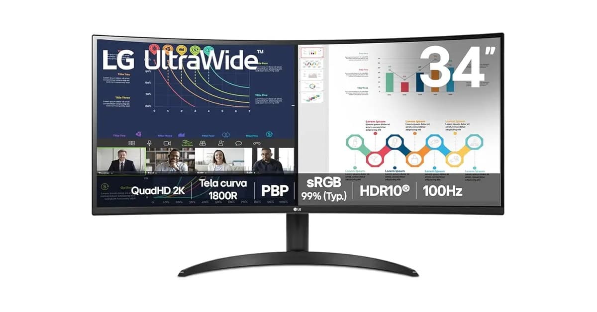 Melhor Monitor 34: 7 Opções Ultrawide para Jogos e Produtividade